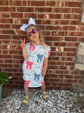 Blue & Pink Bow Dress