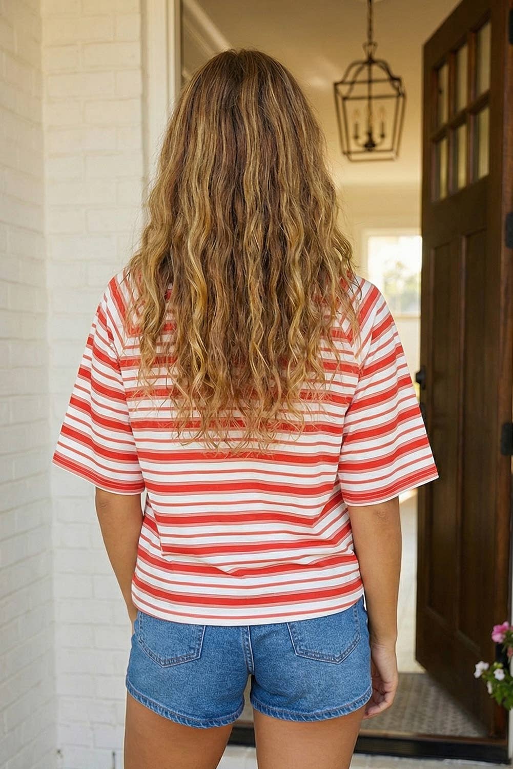 LAS Striped Raglan Sleeve T