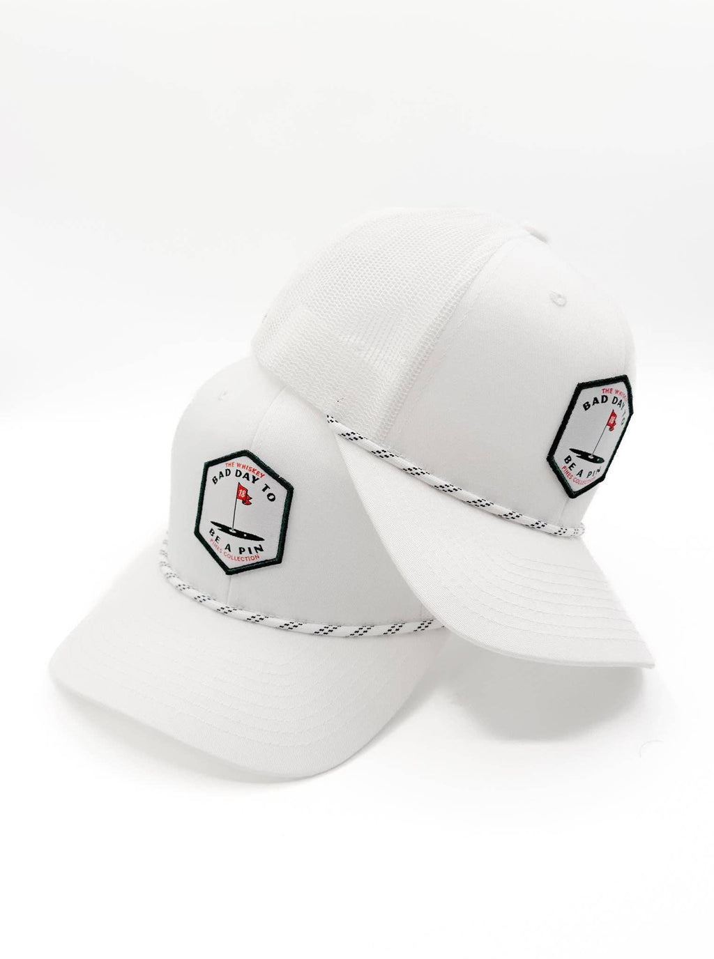 All White "Bad Day to Be A Pin" Rope Trucker Hat